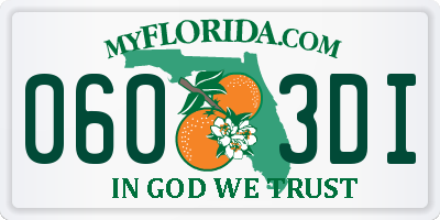 FL license plate 0603DI