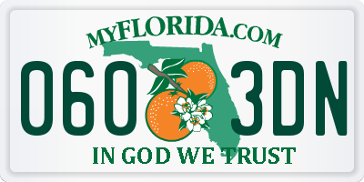 FL license plate 0603DN
