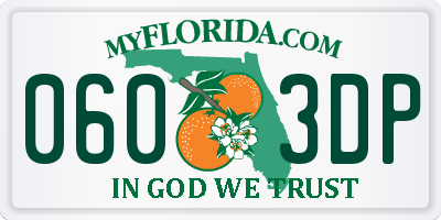 FL license plate 0603DP