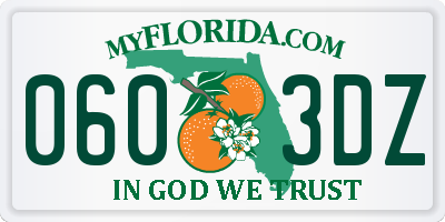 FL license plate 0603DZ
