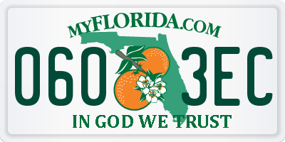 FL license plate 0603EC