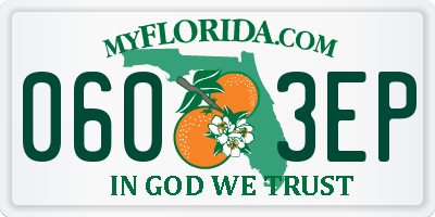 FL license plate 0603EP
