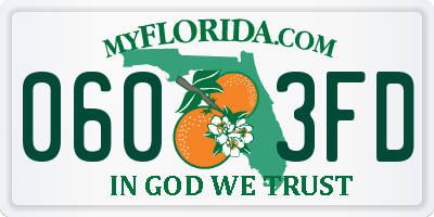 FL license plate 0603FD