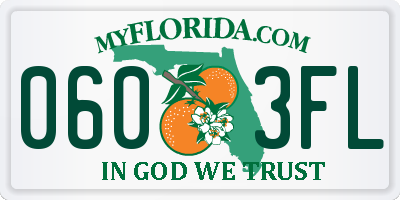 FL license plate 0603FL