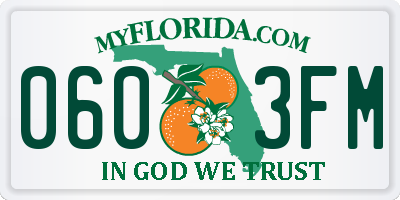 FL license plate 0603FM