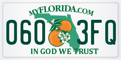 FL license plate 0603FQ