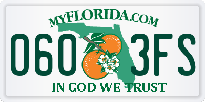 FL license plate 0603FS