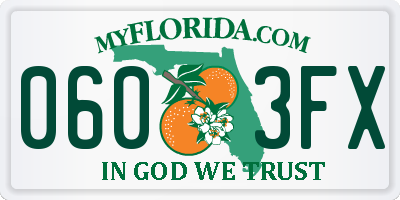 FL license plate 0603FX