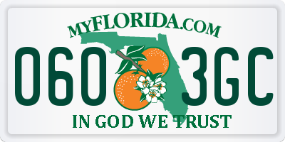 FL license plate 0603GC