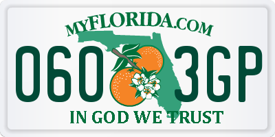 FL license plate 0603GP