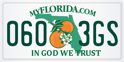 FL license plate 0603GS