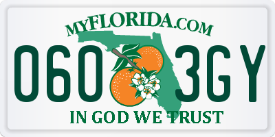 FL license plate 0603GY