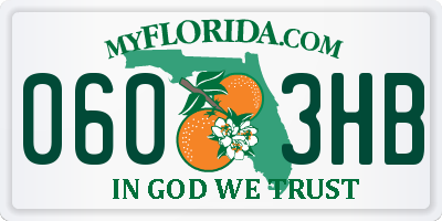 FL license plate 0603HB