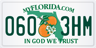 FL license plate 0603HM