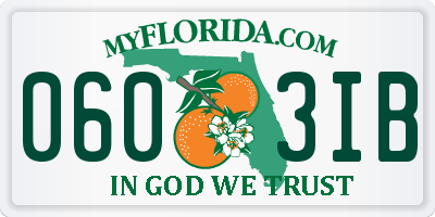 FL license plate 0603IB