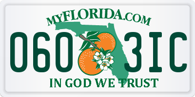 FL license plate 0603IC