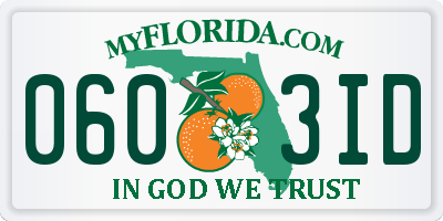 FL license plate 0603ID