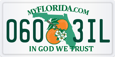 FL license plate 0603IL