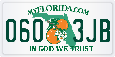 FL license plate 0603JB
