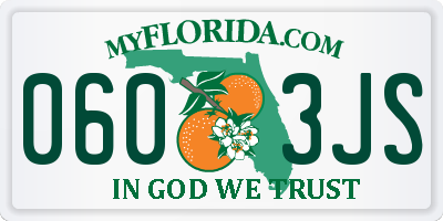 FL license plate 0603JS