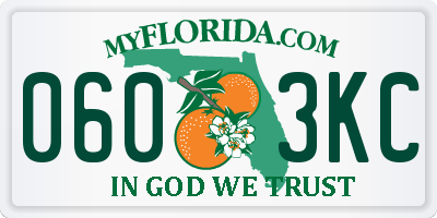 FL license plate 0603KC
