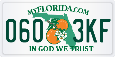 FL license plate 0603KF