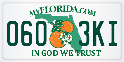 FL license plate 0603KI