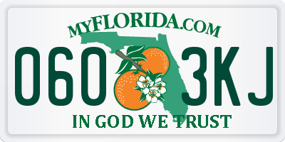 FL license plate 0603KJ