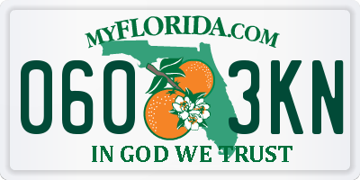 FL license plate 0603KN