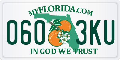 FL license plate 0603KU