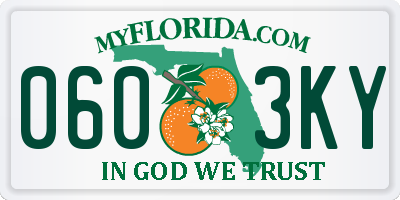 FL license plate 0603KY
