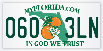 FL license plate 0603LN