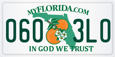 FL license plate 0603LO