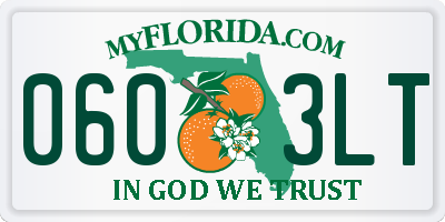 FL license plate 0603LT
