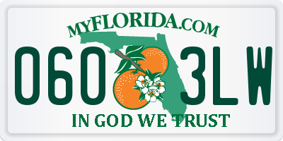 FL license plate 0603LW
