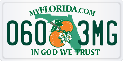FL license plate 0603MG