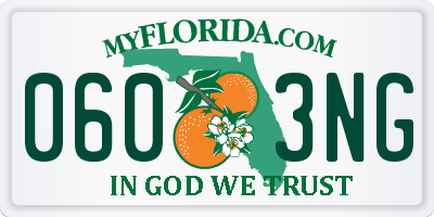 FL license plate 0603NG