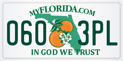 FL license plate 0603PL