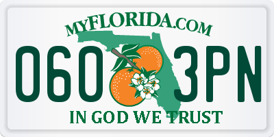 FL license plate 0603PN