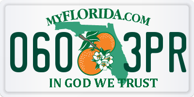 FL license plate 0603PR