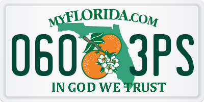FL license plate 0603PS