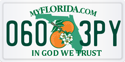 FL license plate 0603PY