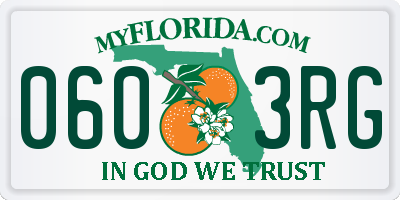 FL license plate 0603RG
