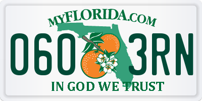 FL license plate 0603RN