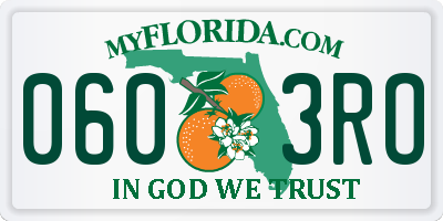 FL license plate 0603RO