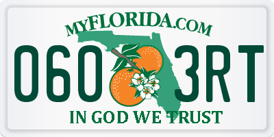 FL license plate 0603RT