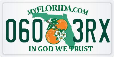 FL license plate 0603RX