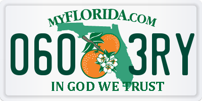 FL license plate 0603RY