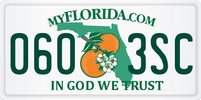 FL license plate 0603SC
