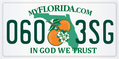 FL license plate 0603SG